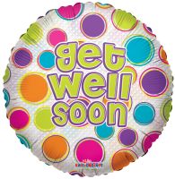 18" Get Well Dots Clear View Balloon