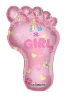 36" Baby Girl Footprint Shape Balloon