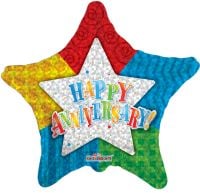 09" Anniversary Patterned Star Balloon