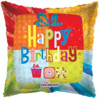 18" Happy Birthday Abstract Present Balloon