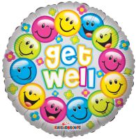 18" Get Well Colorful Smiles Balloon