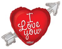 36" I Love You Heart With Arrow Shape Balloon