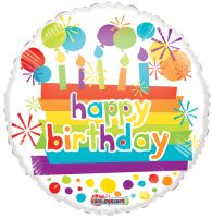 18" Happy Birthday Candles Gellibean Balloon