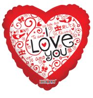 09" I Love You Languages Balloon