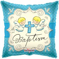 18" Cute Angels Baptism Boy Balloon