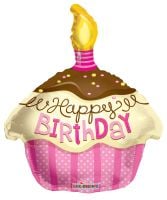 18" Shape Cupcake Pink Balloon