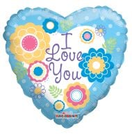 09" I Love You Flowers Balloon