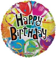 18" Birthday Balloons Holographic