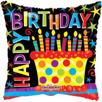 18" Birthday Cake Gellibean Square Balloon