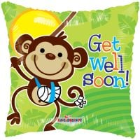 18" Get Well Monkey Gellibean Balloon