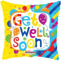 18" Get Well Frame Gellibean Balloon