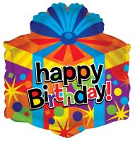 18" Shape Happy Birthday Gift Box Balloon