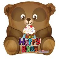 18" Shape Cute Bear With Cupcake Balloon