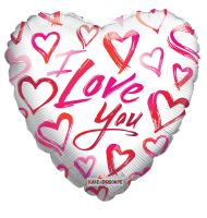 09" Love Sketchy Hearts Balloon