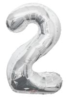 34" Silver Number 2 Balloon