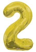 34" Gold Number 2 Balloon