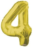 34" Gold Number 4 Balloon
