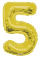 34" Gold Number 5 Balloon