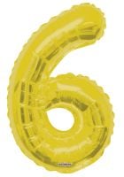 34" Gold Number 6 Balloon