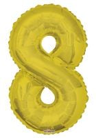 34" Gold Number 8 Balloon