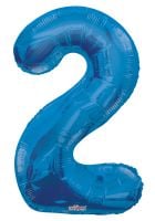 34" Royal Blue Number 2 Balloon