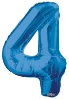 34" Royal Blue Number 4 Balloon