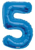 34" Royal Blue Number 5 Balloon