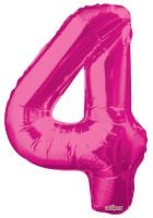 34" Pink Number 4 Balloon