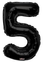 34" Black Number 5 Balloon