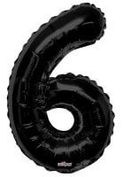 34" Black Number 6 Balloon