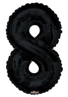 34" Black Number 8 Balloon