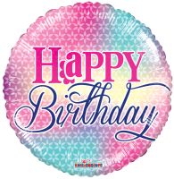 18" Birthday Girly Colors Balloon