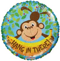 09" Hang In There Monkey Holographic Balloon