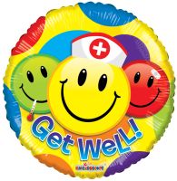 09" Get Well Smileys Balloon