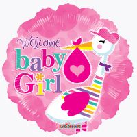 09" Baby Girl Stork Balloon