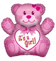 28" Baby Girl Bear Shape Balloon