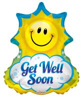 28" Get Well Sun Shape Balloon