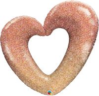 42" Rose Gold Glitter Ombre Heart Balloon