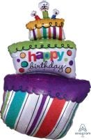 SuperShape Funky Birthday Cake Balloon