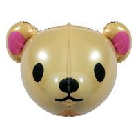 24" 3D Teddy Bear Head Brown Balloon