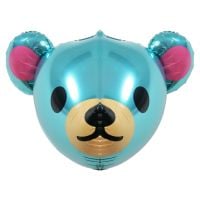24" 3D Teddy Bear Head Baby Blue Balloon