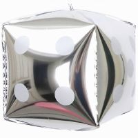 22" 3D Casino Dice Silver Balloon