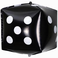 22" 3D Casino Dice Black Balloon