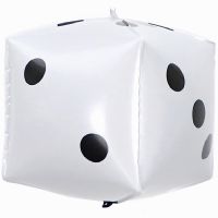 22" 3D Casino Dice White Balloon