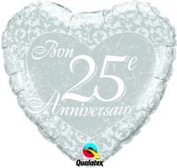 18" Bon 25e Anniversaire Balloon