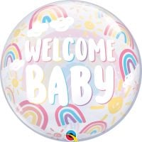 Bubble 22" Welcome Baby Boho Rainbows Balloon