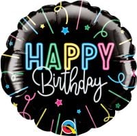 04" Happy Birthday Neon Glow Balloon