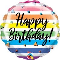 04" Birthday Colorful Stripes Balloon