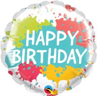04" Birthday Paint Splatters Balloon