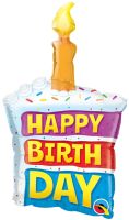 14" Birthday Rainbow Cake and Candle Balloon